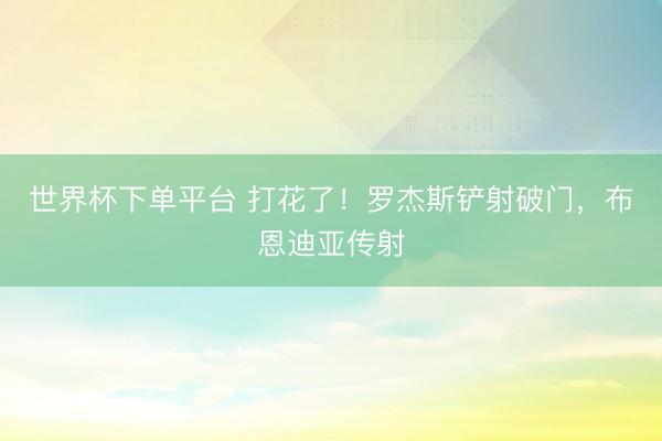世界杯下單平臺(tái) 打花了！羅杰斯鏟射破門，布恩迪亞傳射