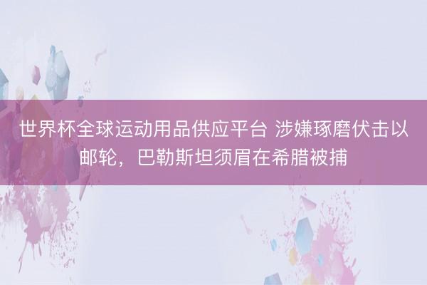 世界杯全球運動用品供應平臺 涉嫌琢磨伏擊以郵輪,巴勒斯坦須眉在希臘被捕
